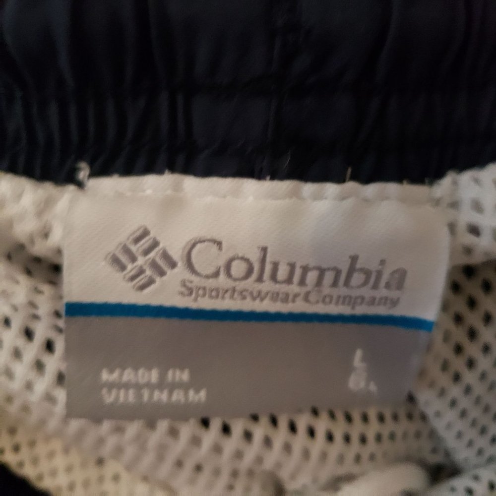 Columbia Mens Shorts Belt Drawstring Navy Blue  Pre-Owned Size L PFG Omni-Shield - Picture 12 of 15